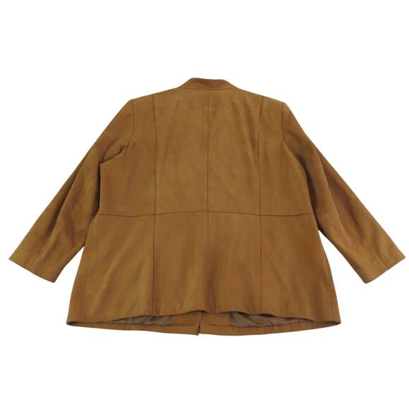 Vintage Talbots 100% Genuine Leather Jacket Mandarin Collar Women's Petite 18W - Picture 4 of 14